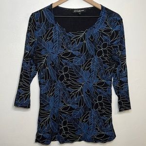 Briggs New York Long Sleeve Leaf Blouse